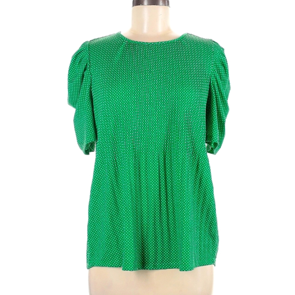 Adrianna Papell Green Dotted Blouse